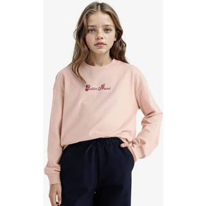 Kız Çocuk Relax Fit Bisiklet Yaka Baskılı Sweatshirt E8817A825AU