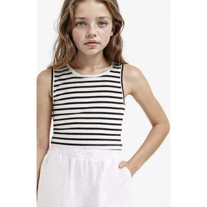 Kız Çocuk Bisiklet Yaka Çizgili Atlet Z7814A625HS