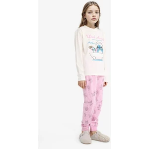 Kız Çocuk Disney Lilo & Stitch Pijama Takımı Uzun Kollu Üst Uzun Alt F7356A825AU