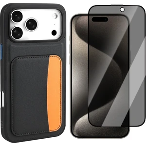 iPhone 17 Pro Max Kılıf Kartlıklı Zore X-Kart Silikon Kapak + Hayalet Ekran Koruyucu