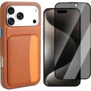 iPhone 17 Pro Max Kılıf Kartlıklı Zore X-Kart Silikon Kapak + Hayalet Ekran Koruyucu