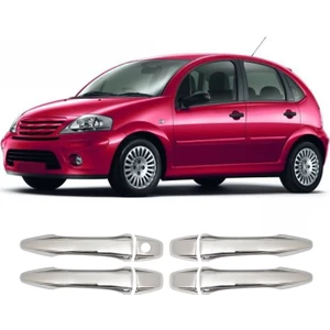 Citroen C3 Uyumlu 2009 Ve Üzeri Krom Kapı Kolu 4 Kapı Paslanmaz Çelik