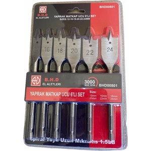 BHD00801 Yaprak Matkap Ucu 6’lı Set | 12–24 mm