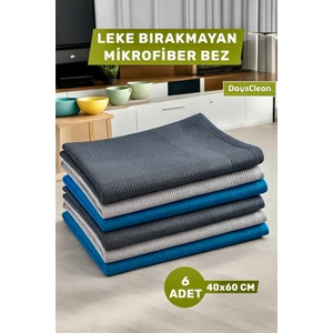 6'lı Mikrofiber Temizlik Bezi | Mutfak Cam Araba Temizlik Bezi | 40X60 | Leke ve Koku Yapmaz