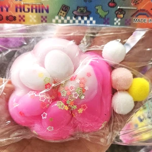 Cocoloco Home Işıklı Kedi Patisi Squishy-Sukuşi Yumuşak Jel Duyusal Oyuncak 1 Adet Pembe