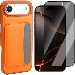 iPhone 17 Air Kılıf Kartlıklı Zore X-Kart Silikon Kapak + Hayalet Ekran Koruyucu