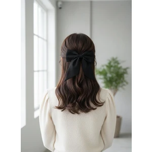 El Yapımı Siyah Otomatik Fiyonk Toka, Genç Kız Çocuk Klipsli Kadin Toka Hediyelik