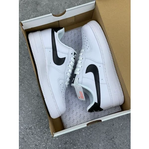 Nike Air Force 1 '07 Unisex Beyaz - Siyah Sneaker All White | Black - Klasik Deri Spor Ayakkabı