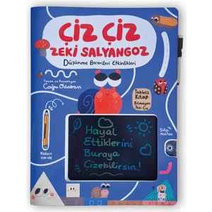 Sincap Kitap Çiz Çiz Zeki Salyangoz Düşünme Beceri Etkinlikleri (Tabletli Kitap - Bitmeyen Yaz Çiz Etkinliği 2 Kalem Hediye) - Çağrı Odabaşı