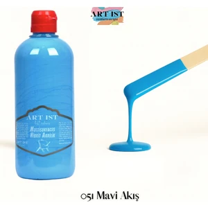 ART IST Multisurfaces Hibrit Akrilik Boyalar 500ML -  051 Mavi Akış