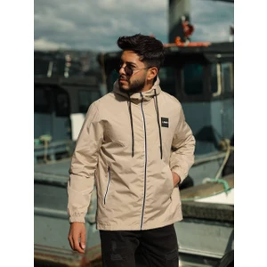 papucumun dünyası Erkek Kapüşonlu Içi Astarlı Fermuarlı Su ve Rüzgar Geçirmez Ince Yağmurluk