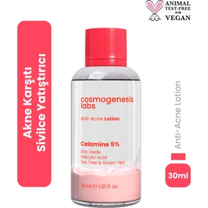 Akne Karşıtı Losyon 30ml – Akne Yatıştırıcı, Siyah Nokta Azaltıcı Vegan (%5 Calamine – Yeşil Çay)