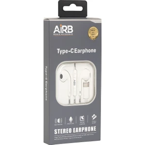 Airb Type-C Mikrofonlu Kulaklık – Stereo Ses, Tüm Type-C Telefonlarla Uyumlu