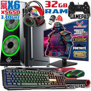 WarboX Yakuza Xeon X5650 32gb Ram 240gb Ssd 250gb Hdd R7 240-4gb E.kartı 24" Monitör  Gaming Bilgisayar