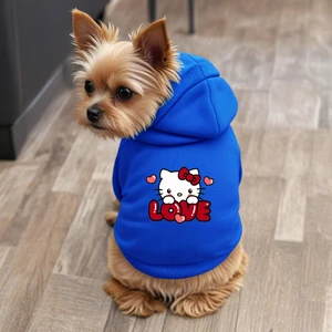 Petite Pati Kitty Baskili Ici Polarli Köpek Kıyafeti Sweatshirt