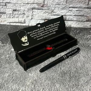 Sanat Hediyelik Öğretmenler Gününe Özel Metal Roller Kalem Isimli + Ahşap Kutu / Öğretmen / Hediye/ 24 Kasım