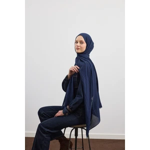 Organik Crash Şal Lacivert