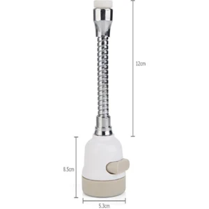 Beyaz 360° Dönerli Fonksiyonlu Mutfak Lavabo Batarya Musluk Başlığı Esnek Turbo Flex