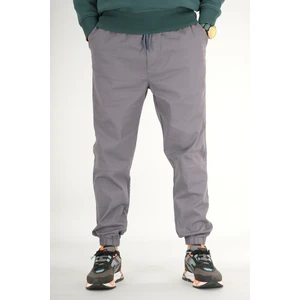 Erkek Füme Jogger Pantolon Rahat Kesim Pamuklu Lastikli Paça Ipli