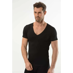 Yıldız Çamaşır Erkek 2'li Siyah Derin V Yaka Kısa Kollu Likralı Atlet