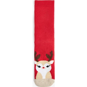 Pamuklu Yılbaşı Temalı Havlu Soket Çorap