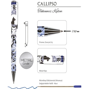 Victoria's Journals Callipso 0.7 mm Mavi Tükenmez Kalem