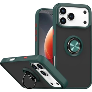 M.TK Moveteck Apple iPhone 17 Pro Kılıf Mat Parmak Izi Yapmaz Renkli Tuşlu 360 Yüzüklü Standlı Military Kamera Korumalı Kapak
