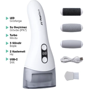 BCM-1138T LED Ekran Göstergeli Turbo Modlu Su Geçirmez Ayak Bakım Törpü Makinesi