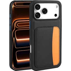 M.TK Moveteck Apple Iphone 17 Pro Max Kılıf Kamera Korumalı Kartlıklı Cüzdanlı Renkli Tuşlu Deri Tasarımlı Silikon Kapak