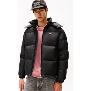 Tommy Hilfiger Erkek Alaska Relaxed Fit Çıkarılabilir Kapüşonlu Şişme Mont - Siyah