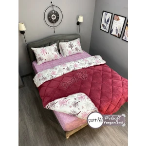 Çetin Home Çetinhome Çift Kişilik Desenli Welsoft Yorgan Seti Güz (Çarşafsız)