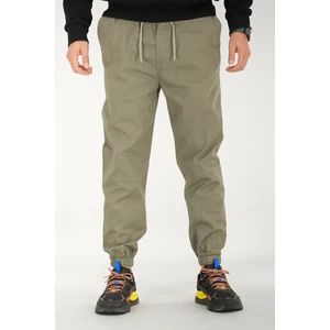 Erkek Açık Haki Jogger Pantolon Rahat Kesim Pamuklu Lastikli Paça Ipli