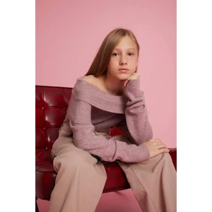 Kız Çocuk Omzu Açık Triko Kazak G1628A825AU