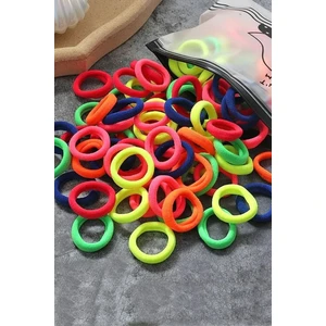 H&E Design Kadın 10'lu Renkli Lastik Toka Seti