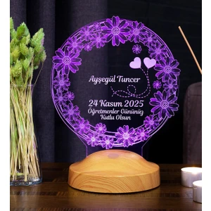 Sevgi Lambası Öğretmene Hediye, Öğretmenler Günü Hediyeleri, Papatya, Mezuniyet Hatırası Hediyesi, Kişiye Özel Led Lamba