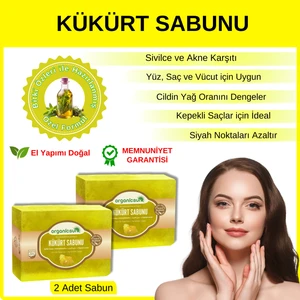 Doğal Kükürt Sabunu 140 gr x 2 Adet Tüm Cilt Tipleri Için Antioksidan ve Yenileyici Etkili