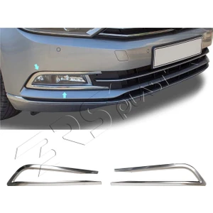 Volkswagen Passat B8 Uyumlu 2015-2019 Krom Sis Çerçevesi 2 Parça Paslanmaz Çelik