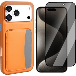 iPhone 17 Pro Max Kılıf Kartlıklı Zore X-Kart Silikon Kapak + Hayalet Ekran Koruyucu