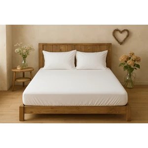 Gön Ev Tekstili Çift Kişilik Beyaz Lastikli Penye Çarşaf Supreme 160 x 200 cm  Pamuk