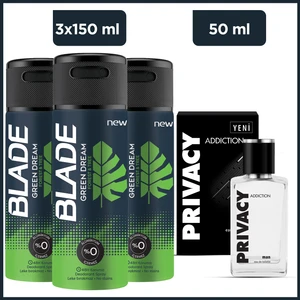 Addiction Men Edt 50 ml & Blade Green Dream 3X150 ml