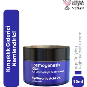 Cosmogenesis Labs Gece Kremi %2 Hyaluronik Asit 50ml - Yaşlanma Karşıtı Yoğun Nemlendirici Dolgunlaştırıcı Vegan