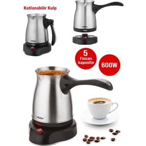 Pazaraza Vioon Bold Elektrikli Cezve Türk Kahve Makinesi Katlanabilen kulp Kablosuz Kullanım