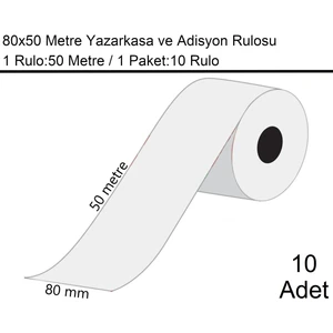 80x50 Metre Termal Yazarkasa ve Adisyon Rulosu 10 Adet