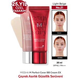 Mükemmel Kapatıcılık Sunan Çok Fonksiyonlu M Perfect Cover BB Cream Ex SPF42/PA+++ No.21 (20ml)