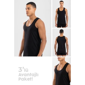 Erkek Klasik Atlet 1001 3 Lü Set Siyah