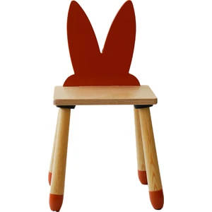 Wood & Joy Doğal Ahşap Renkli  Çocuk Sandalye Tavşan
