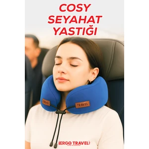 Cosy Ortopedik Seyahat Yastığı Visco Boyun Destekli Seyahat Yastığı - Mavi | Ergo Travel
