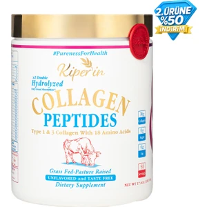 %100 Saf ve Doğal Yüksek Biyoaktif ve Biyoyararlı Çift Hidrolize Edilmiş Toz Peptitleri İçeren Diyet Takviyesi Kolajen (500gr) - 50 Günlük