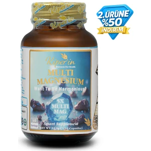 5x Çoklu Magnezyum (Taurat, Bisglisinat, Malat, Sitrat, L-Treonat) 60 Kapsül | Akıllı Gıda Takviyesi