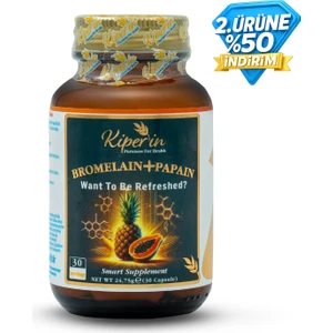 Bromelain(2500 GDU) & Papain - Doğal Proteolitik Enzim (30Kapsül & 700Mg)